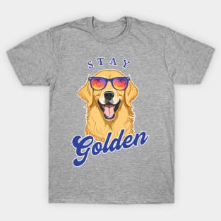 Stay Golden - Summer Golden Retriever in Shades T-Shirt